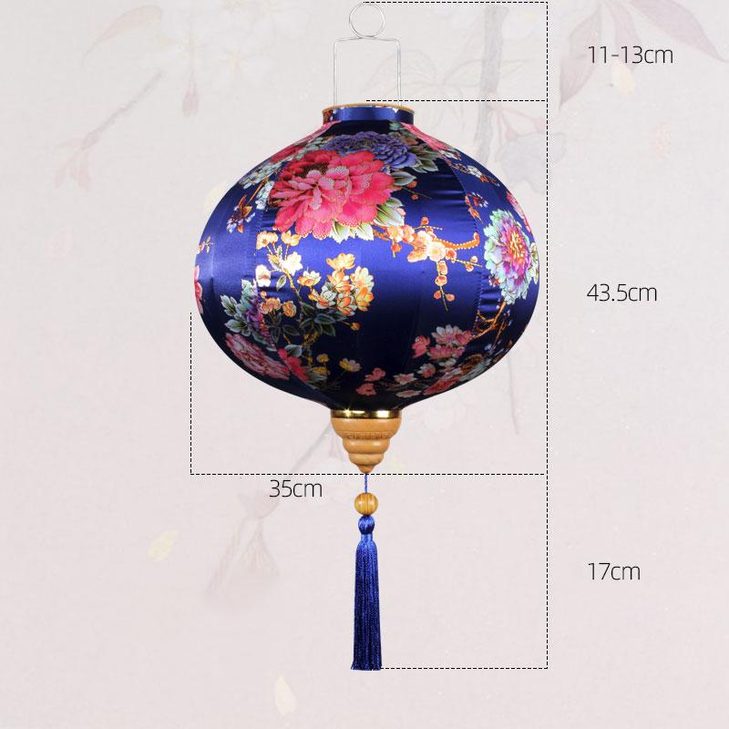 14 Inch Retro Chinese Silk Lanterns Japan Vietnam Mid-autumn Lantern For Outdoor Wedding Spring Festival Party Hanging Decor