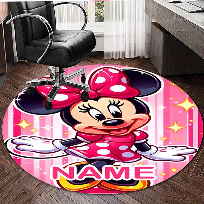 Personalized M-Minnie Round Chair Office Rug - Perfect for Mat, Office Chair & More - Ideal Gift for Birthdays and Holidays