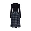 JUZI ANNACAU Retro Plaid Faux Two-Piece Knit Dress