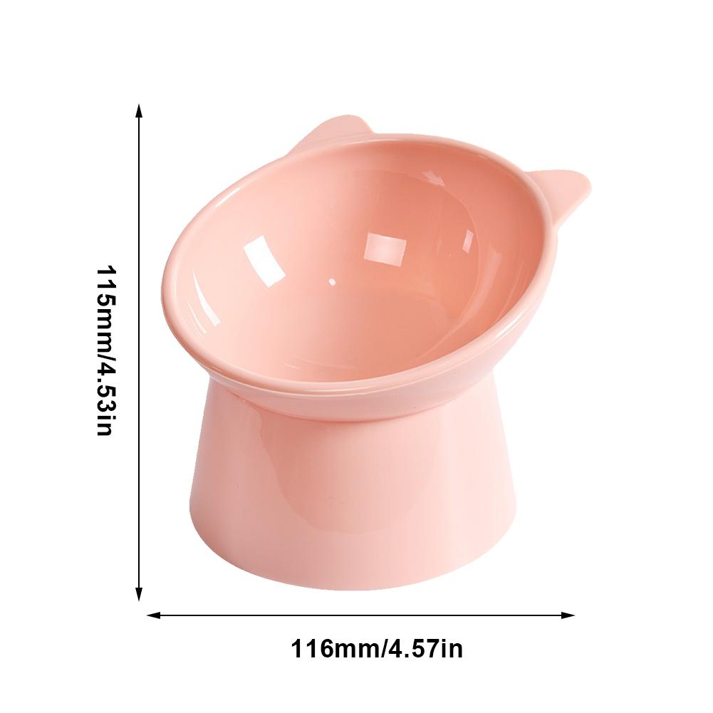 Tilted Elevated Cat Food Bowl Ergonomic Cat Food Dish Anti Vomiting Plastic Feeding Bowl Non Slip for Flat- Faced Cats Dogs розовый