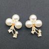 Engood 50Pcs Pearl Flower Rhinestone Buttons Sewing Trim & Embellishments Craft Buckles for Wedding Decor DIY Hair Accessories
