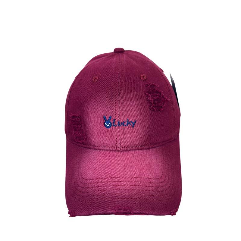 Rabbit Embroidery Gradual Change Hole Embroidery Baseball Cap Spring Casual Versatile Face Small Cap Men and Women