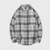2024 Men's Plaid Shirt: Casual Spring/Autumn Jacket, Long-Sleeved Trendy Student Style