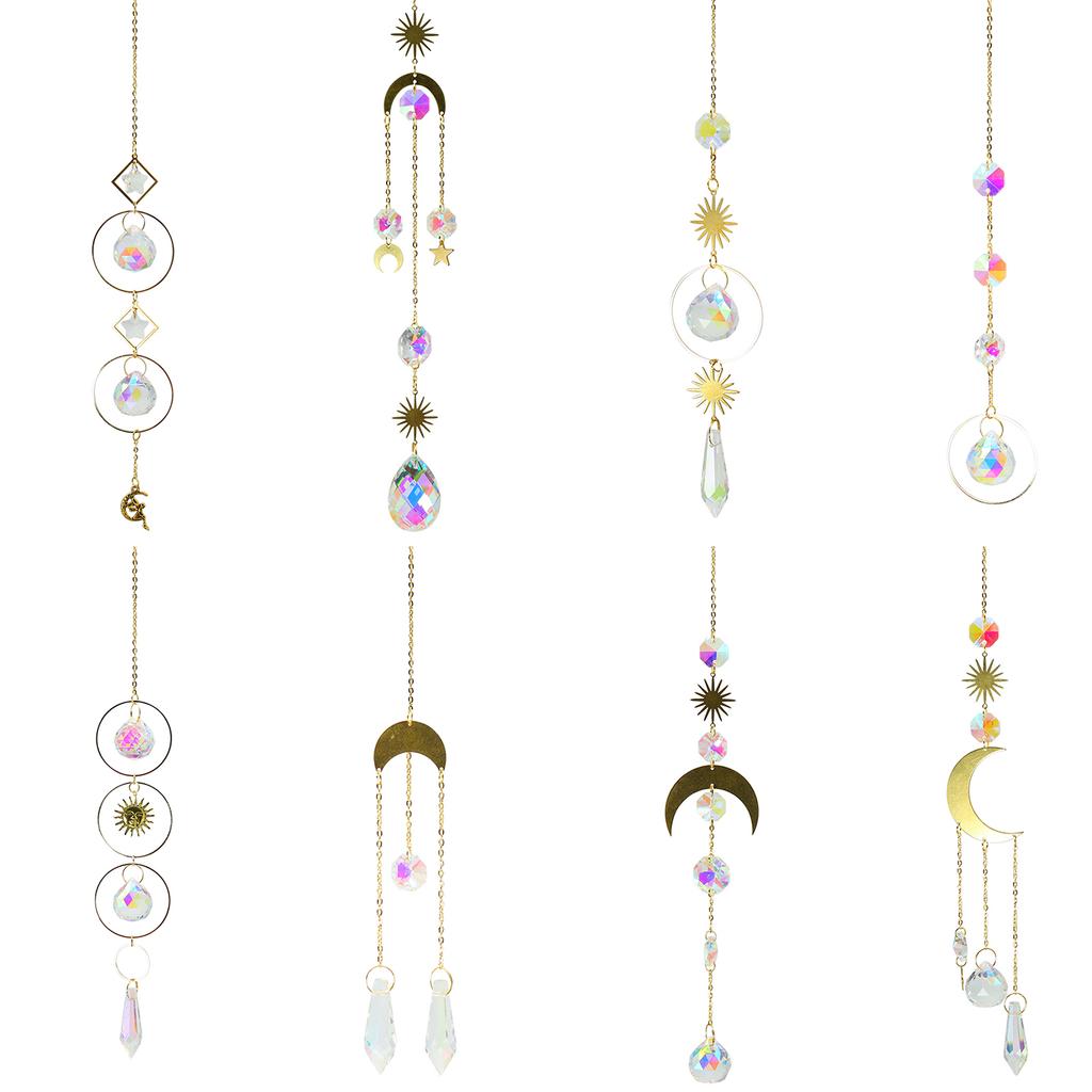 Crystal Pendant Decorative Garden Hanging Ornament Living Room Decor Sun Catcher Pendant Mobile Wind Chime Bell Home Decor