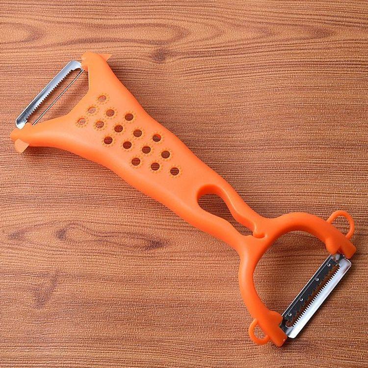 Stainless Steel Dual-Headed 2-in-1 Vegetable Scraper & Fruit Peeler