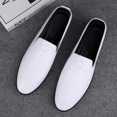 Simple Business Casual Shoes Handmade Leather Loafers Leisure Slip On Footwear Lightweight Moccasins Versatile Man Walking Shoes