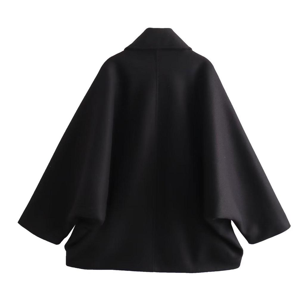 Women's European Style Turn-Down Collar Wool Overcoat, Winter Outerwear, Available in Multiple Colors