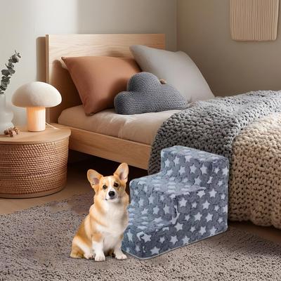3 Stufen Treppensteigen für kleinen Hund Katze Rampe Leiter Rutschfest Abnehmbare Treppe Ausgewogenes Klettern Haustierrampe für Sofa Schlafzimmer