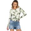 Women's  And Winter Slim Bottom T-shirt Fashion Casual Gradient Printing Round Neck Pullover Long Sleeve Top