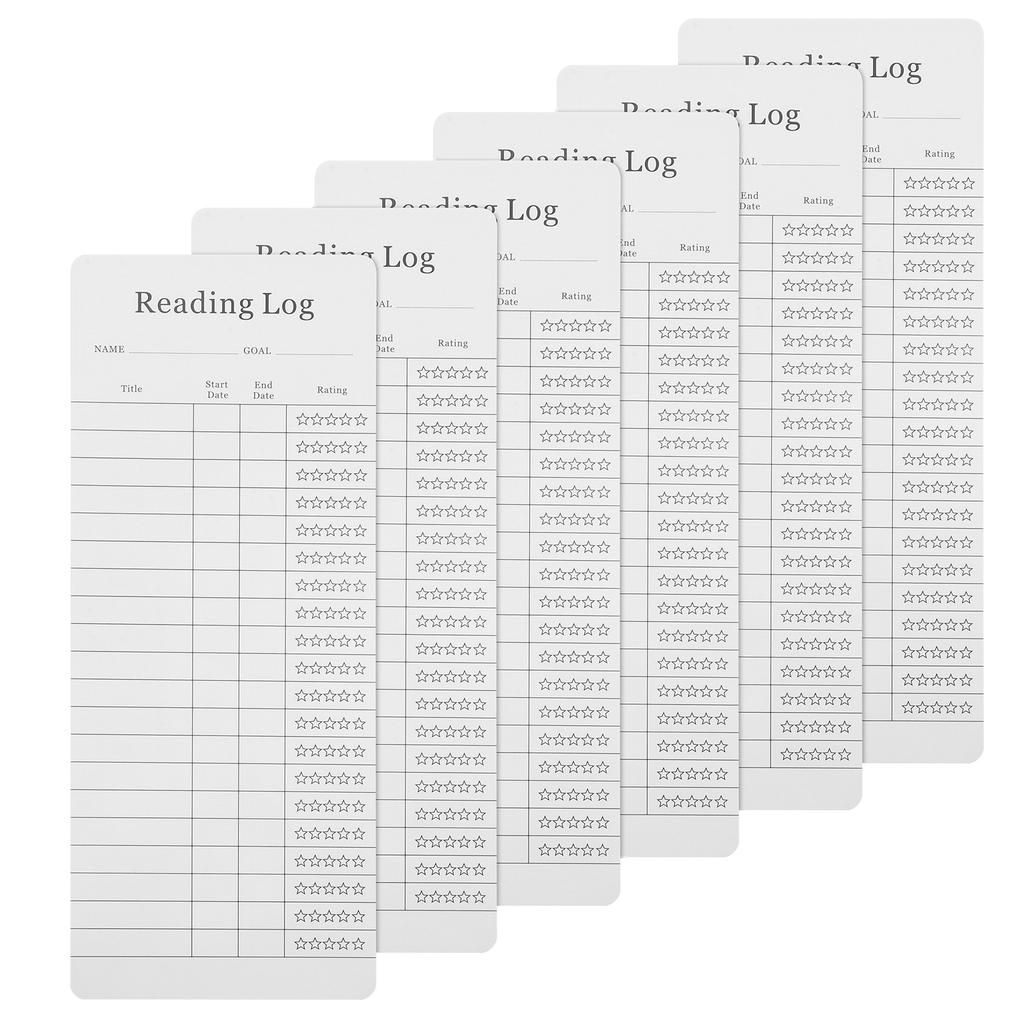 12 Pcs Reading Log Bookmark Tracker Library Card Bookmarks Literary Gifts School Supplies Reading Accessories Book Lover Marks