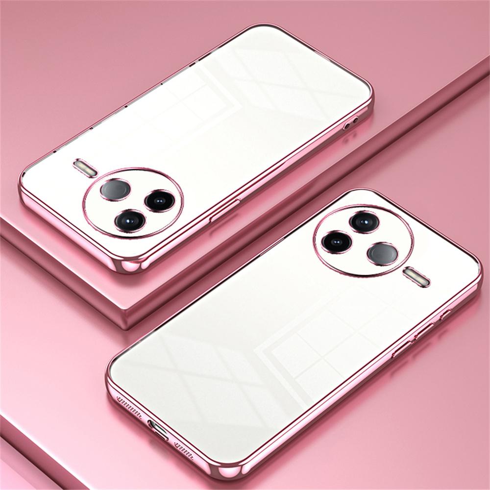 

For Xiaomi Poco F7 Pro 5G/Redmi K80 5G Case Electroplating Frame Soft TPU Phone Cover Pink