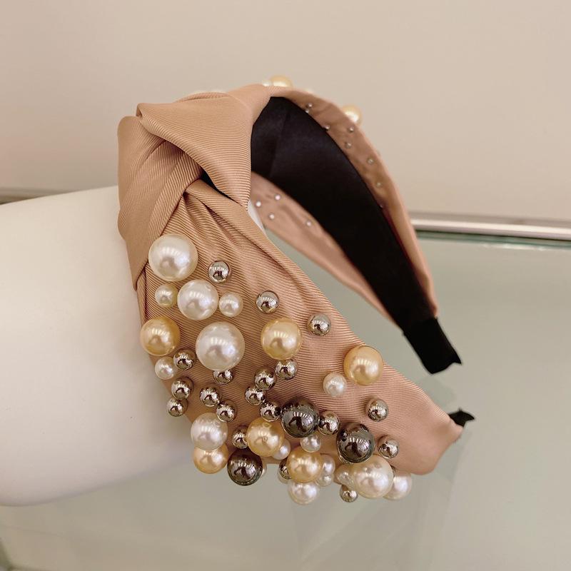Retro Mori Girl Knot Headband with Pearls & Bow