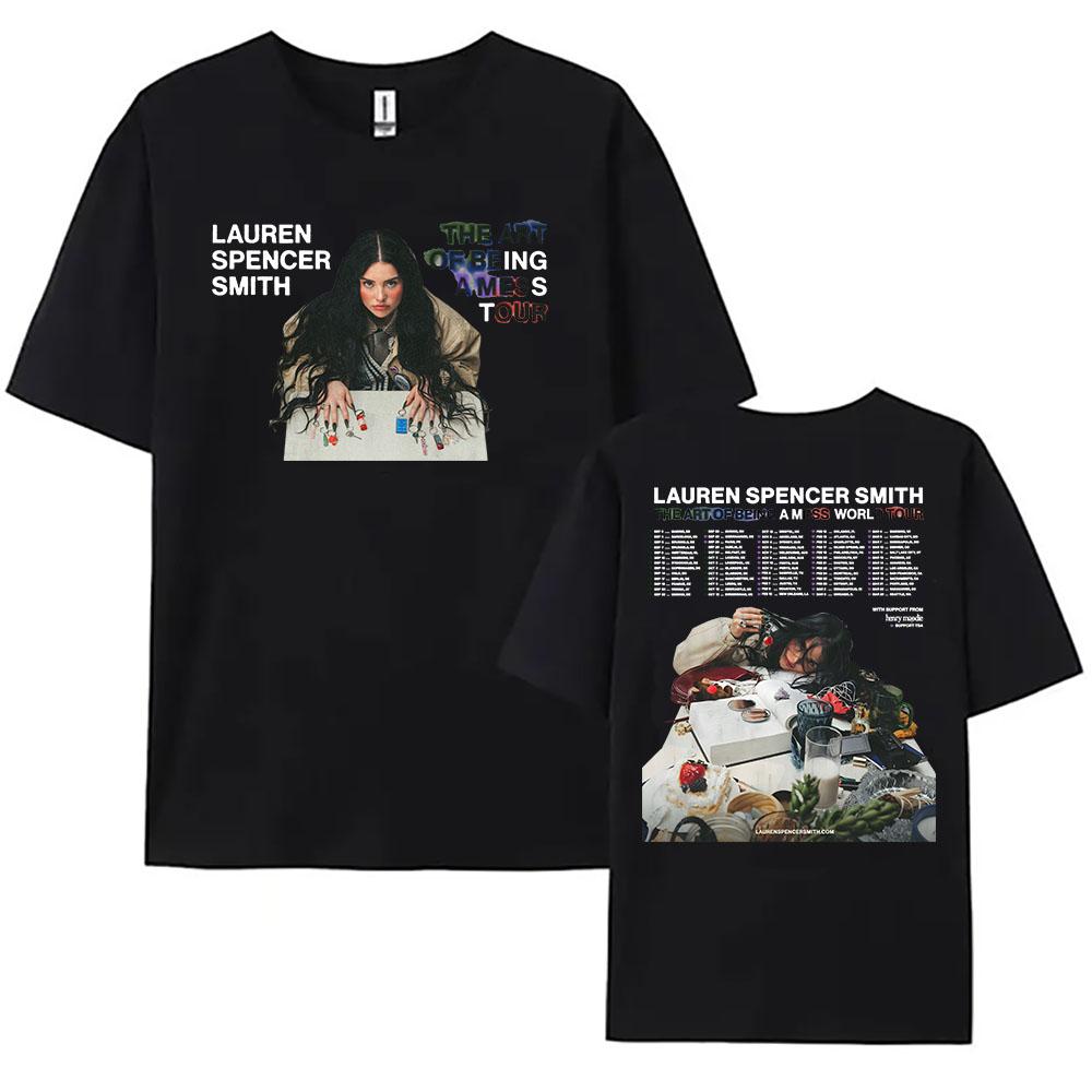 The Art of Being A Mess Tour 2026 Tshirt Lauren Spencer Smith Graphic Tshirt Short Sleeve Female T Shirt Summer Soft Tee