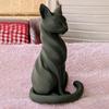 Elegante Escultura de Gato con Rayas Figura de Gato Decoración para el Hogar Interior/Exterior Encantadora Estatua de Gato Adorno para Escritorios Estanterías