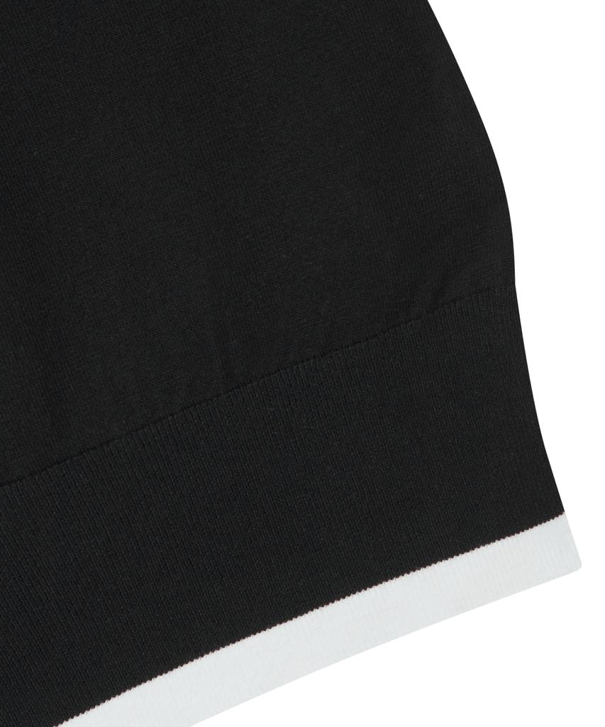 Antomas Circle Spaceship Logo Knit Polo Women - Black