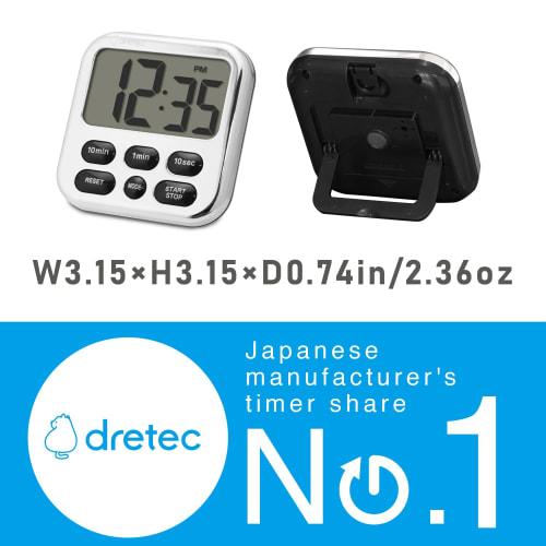 Dretec Large Screen Timer with 6 Function-Rich Keys, Switchable Clock Display, Magnetic, Digital, Soap 6, Chrome Plated, for Cooking and Kitchen