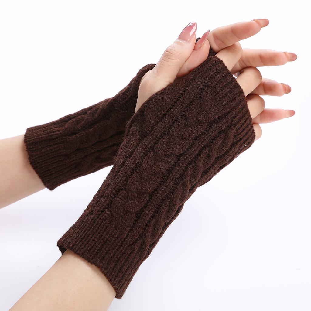 Botvotee Gloves for Women Y2k Half Finger Winter Winter Soft Warm Knitting Arm Gloves Warm Fingerless White Red Mitten Guantes