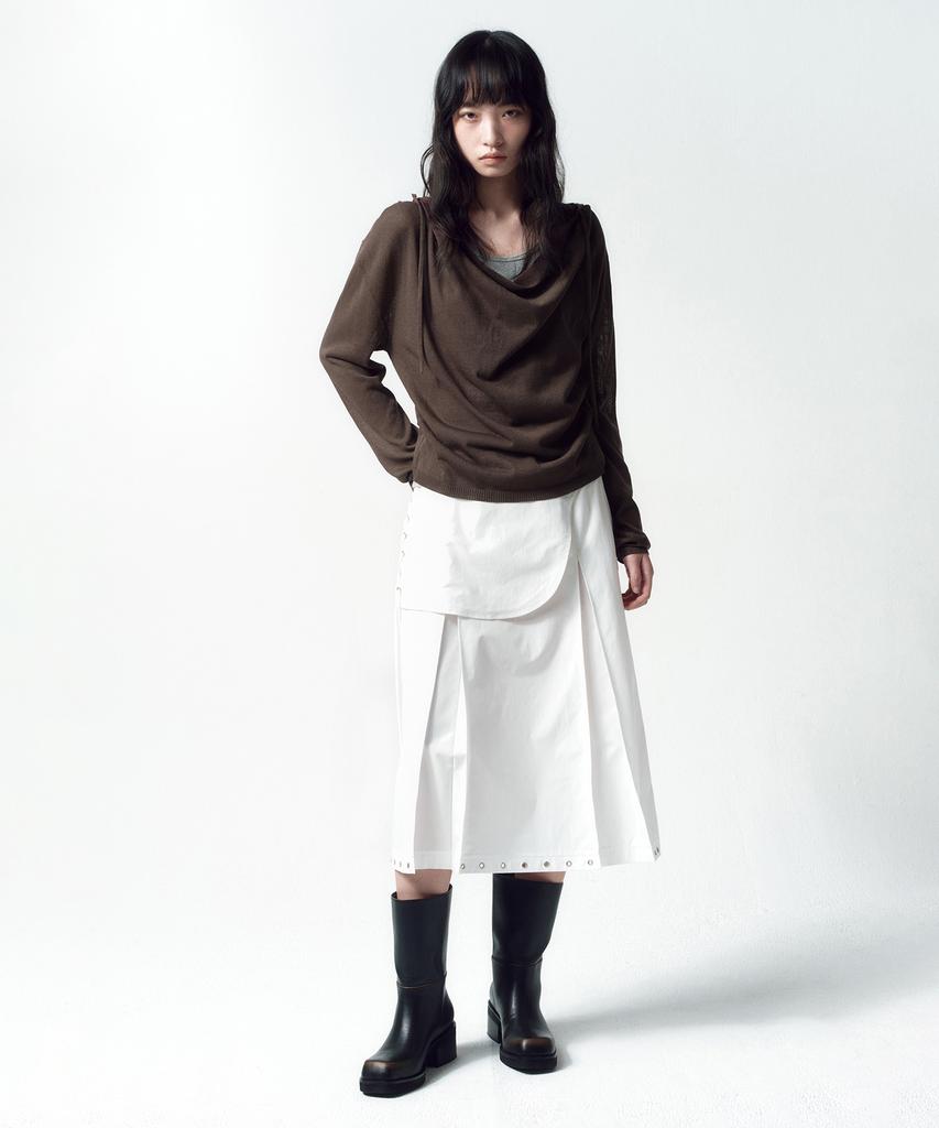 Insilence Woman Eyelet Layered Skirt White