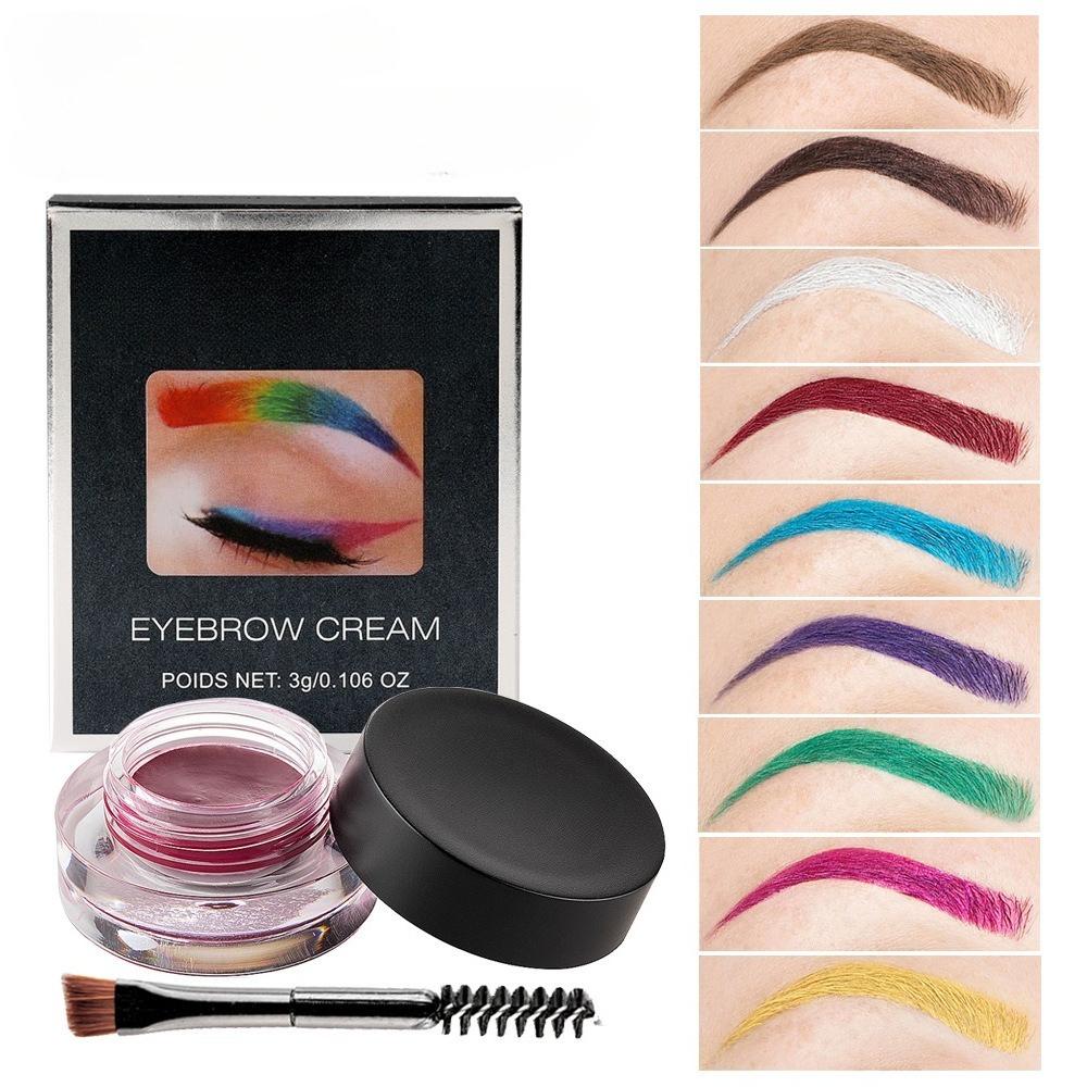 Eyebrow Cream, Waterproof Eyebrow Gel Long Lasting Brow Pomade with Brush, Natural Versatile Tinted Brow Gel Creates Natural Looking Brows