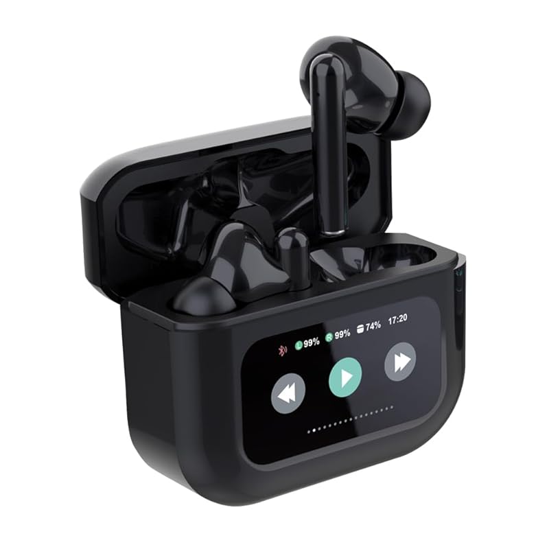 

[Новинка 2025 року] Бездротові навушники Meisei Bluetooth 5.4, канальний тип, ANC, шумопоглинання, сенсорний дисплей, чохол із РК-дисплеєм, якість звуку Hi-Fi