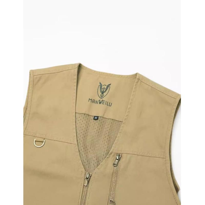 Men's Summer Lightweight Vests Outdoor Leisure Work Waistcoats Breathable Plus Size Causal Vests