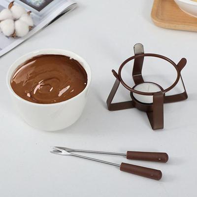 300ml Portable Ceramic Fondue Mug Heat Resistant for Melting Chocolate Cheese & Dip, Dessert Parties, Picnics & Office Snacks