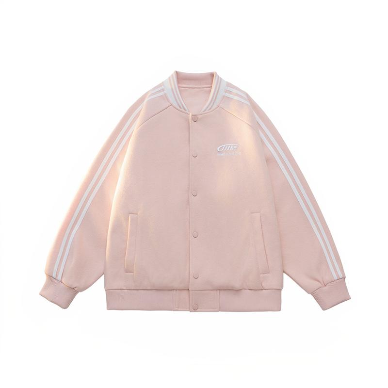 Student Dopamine Baseball Collar Jacket Men and Women's Same Spring and Autumn New Striped Couple Jacket