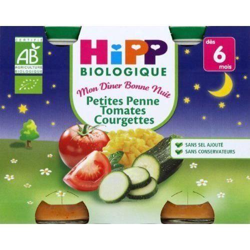 Hipp Biologique - Mon Dîner Bonne Nuit - Petites Penne Tomates Courgettes - À partir de 6 mois