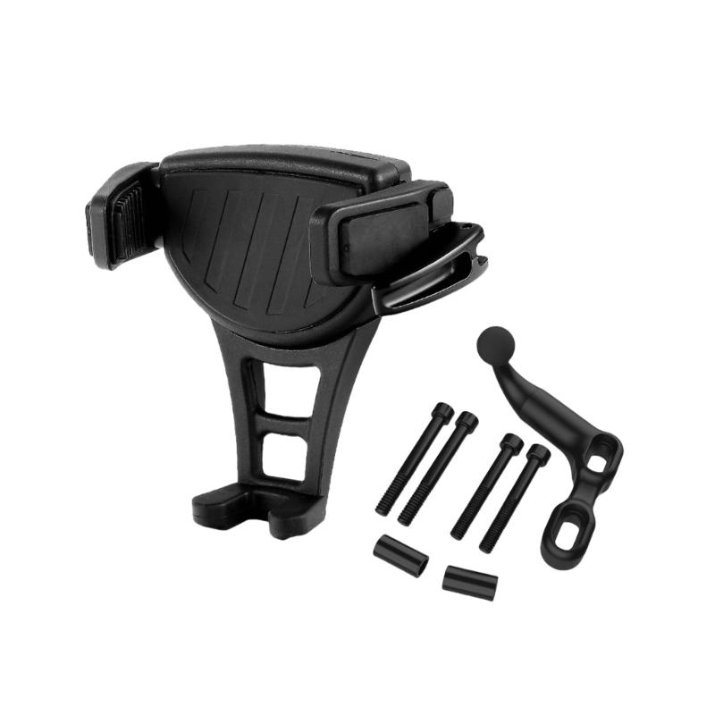 Innovative Offset Base Motorcycle Phone Mount with 360 Rotation Metal Plastic Phone Support for Stable Navigation View