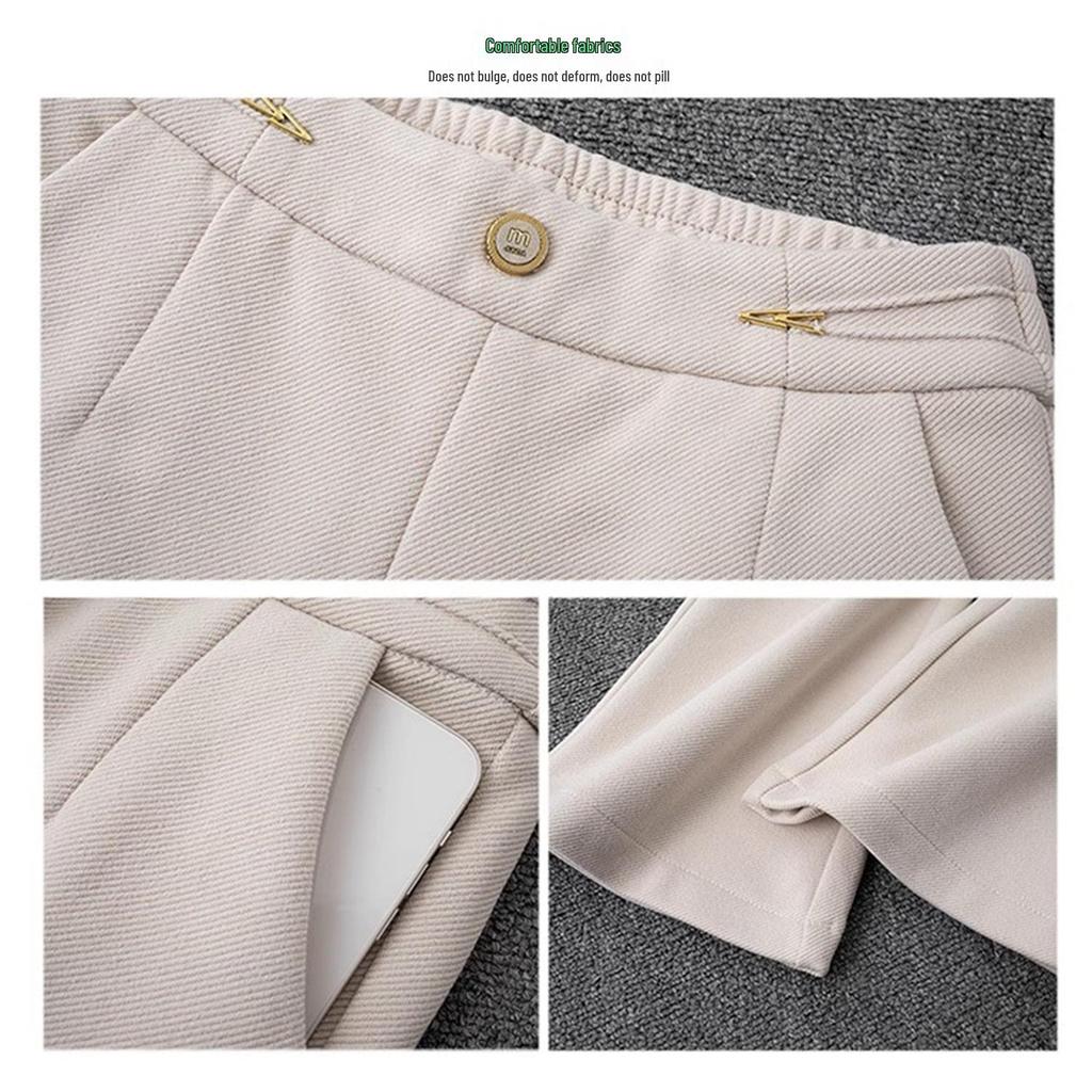 Women's High-Waisted Slim-Fit Micro-Flared Pants, Spring/Autumn 2024 Collection