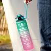 Gradient Color 1000ml Plastic Water Bottle with Straw Leak-Proof Sports Water Bottle for Outdoor Travel Fitness Cycling