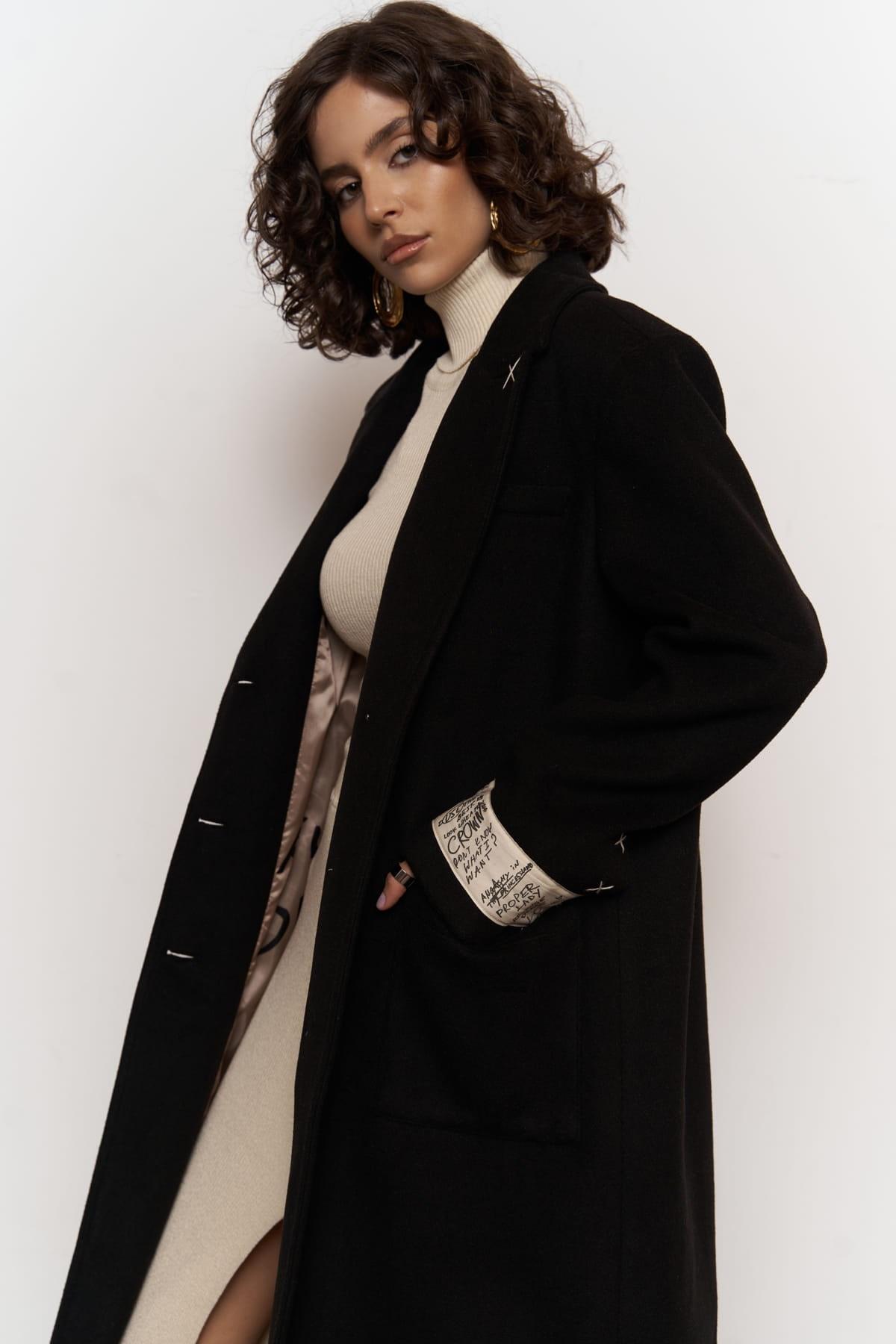 

Черное пальто Anarchy Stamp