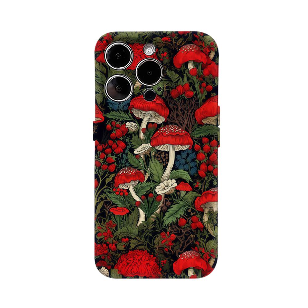 

Чехол для телефона Роща красных грибов для IPhone 16 15 14 13 12 11 X XS XR XSMAX 7 8 Pro Max Plus Двухслойный задний чехол IPHONEXSMAX
