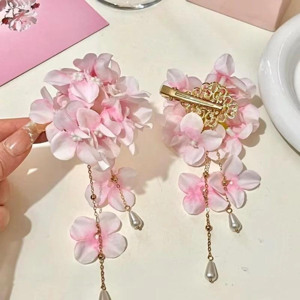High Grade Tassel Pearl Hair Clips Elegant Women Side Clip Duckbill Clip Wedding Headdress