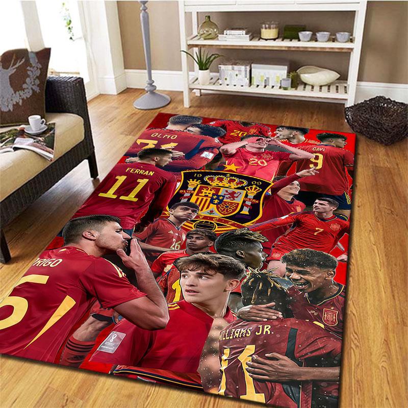 Spain National Football Team Carpet Rug for Living Room Bedroom Home Sofa Decoration,Kids play Non-slip Floor Mat