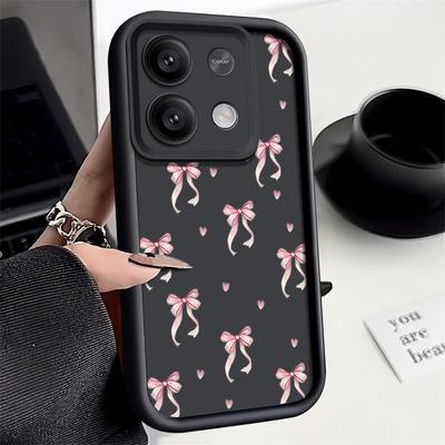 TPU minkštas vienspalvis dėklas su kaspinėlio raštu Xiaomi 14T 13T Poco F6 Pro X6 X5 Redmi 13C Note 13 12 Pro 11 atsparus smūgiams, su matiniu paviršiumi, apsaugančiu objektyvą