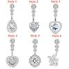 Women Clear Zircon Surgical Steel Belly Bars Body Piercing Jewelry Navel Rings Belly Button Rings