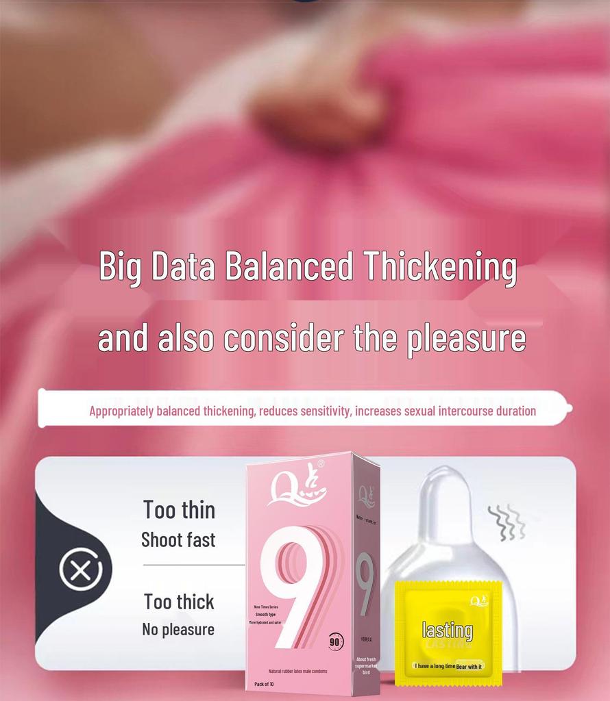 Q Point Thickened Desensitizing Condoms for Long-lasting, Soothing Safe Sex for Couples.