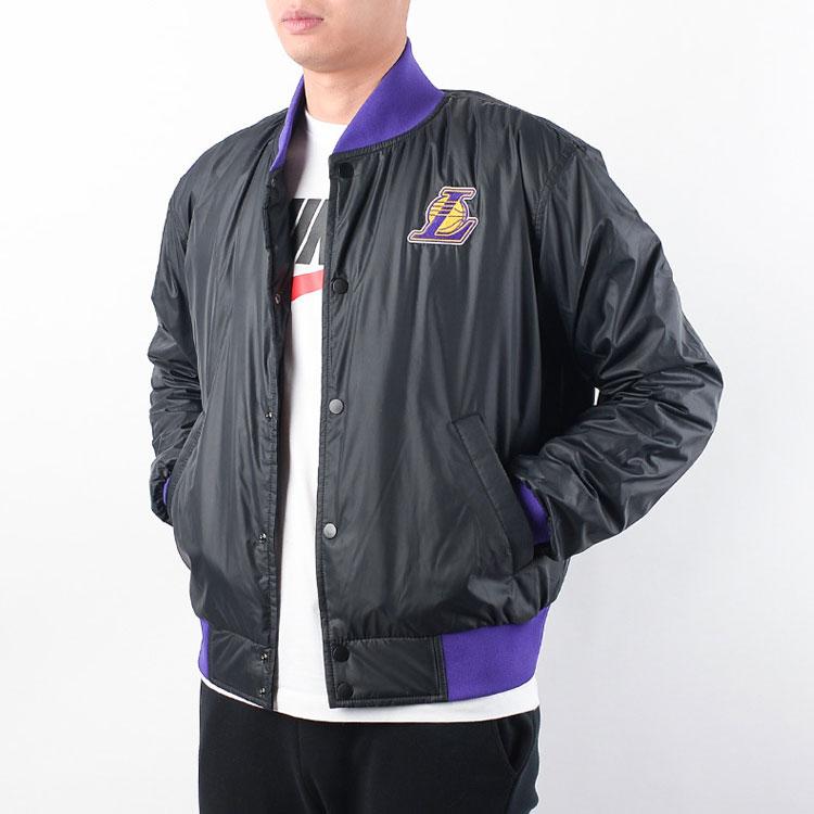 Nike NBA Los Angeles Lakers Bomberjacke Schwarz Lila Herren DB4787-010