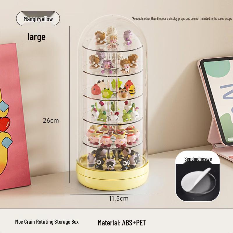 Transparent Rotating Display Case for Figures