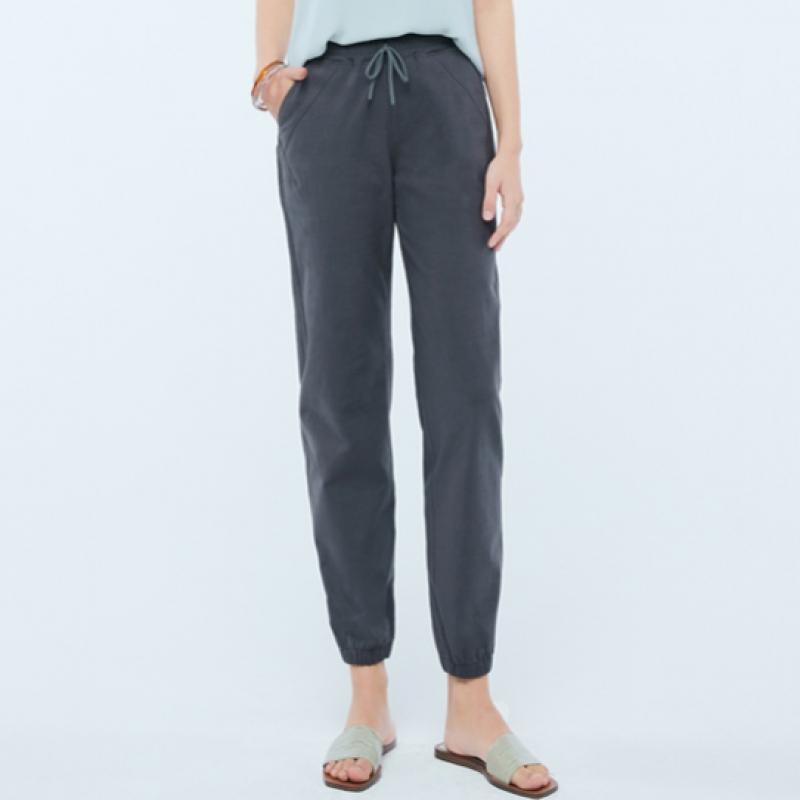 Baiyu Women S Linen Like Banding Jogger pantS 3 choiceS Ilaw