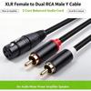 -Core XLR-Buchse auf 2 Cinch-Stecker Y-Splitterkabel, XLR auf Dual-Cinch-Audiokabel für Audiomixer Leistungsverstärker