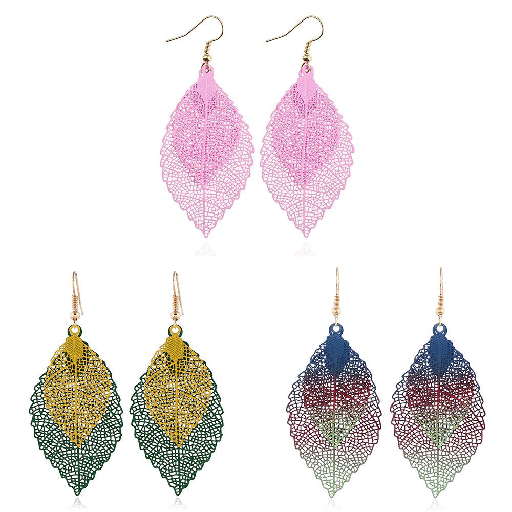 Set di 3 orecchini a goccia vuoti color caramella per donna Boho Etnico Lunghi Pendenti Statement Gioielli da Matrimonio