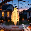 Leuchtender Geist für Outdoor-Party Große Hängeschaukel Halloween-Dekoration 5 Fuß Gruselig auf Einem Beleuchtet mit Fernbedienung Hexenhut Baum Veranda Hof Garten