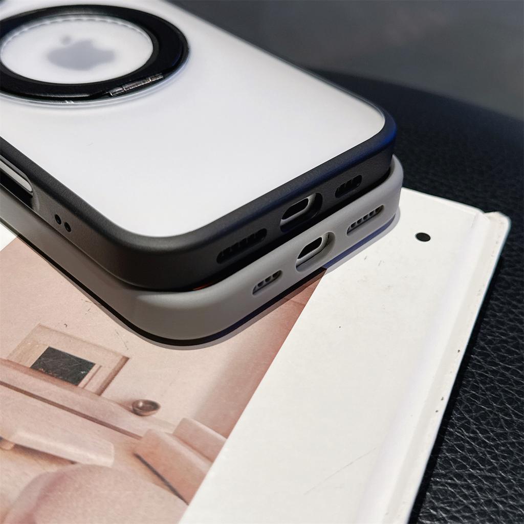 JAUCASE For iPhone 16 Pro Case Matte Clear TPU+PC Kickstand Cover Compatible with MagSafe