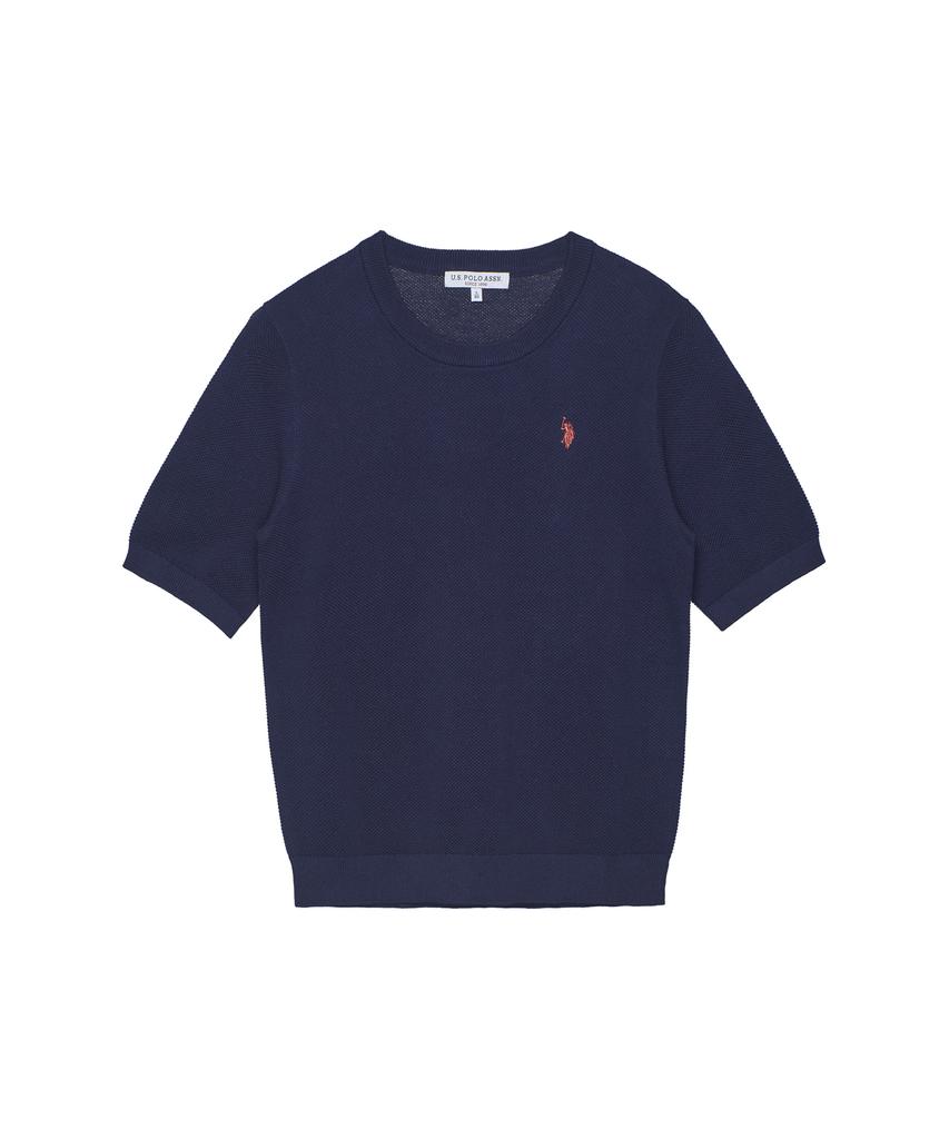 USPOLOASSN Cotton Short Sleeve Round Knit_Navy