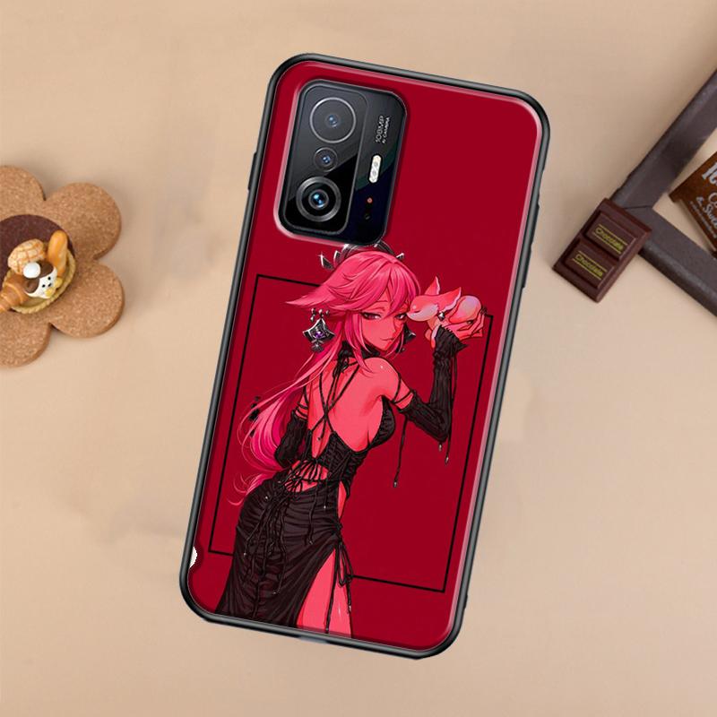 Genshin Impact Yae Miko Case For Xiaomi 14T 11T 12T 13T Pro 13 14 Ultra POCO X7 Pro X3 X5 F3 F5 F6 M6 X6 Pro Cover