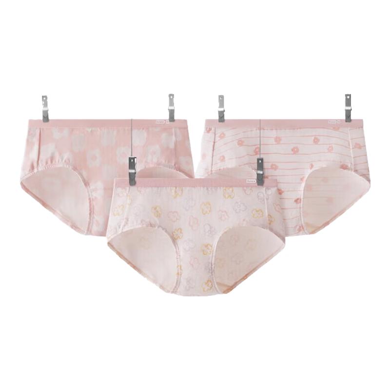 Bananain 501C Women's Printed Mid-Waist Briefs, 3-Pack