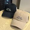 New women's versatile fashion letter soft-top baseball cap, sun-protective embroidered face-flattering duckbill cap for autumn sun protection