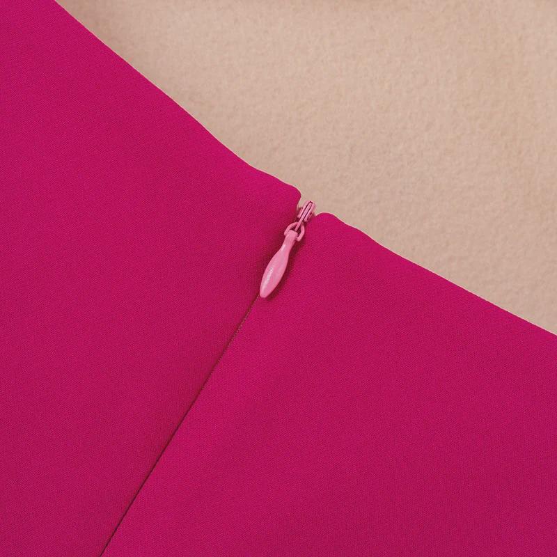 2023 Autumn/Winter Plus Size Women's Rose Red Dress with New Elegant Style